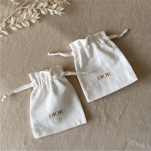 2 Dior Cotton Mini Pouches / dust bag - NEW